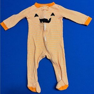 Just one you 9 months Halloween zip onesie pumpkin